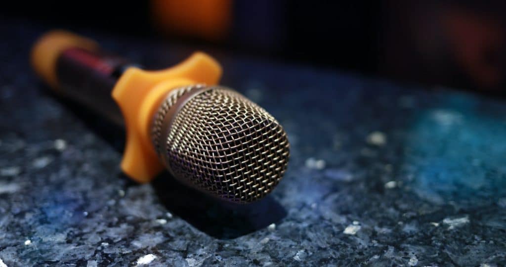 Karaoke microphone in room